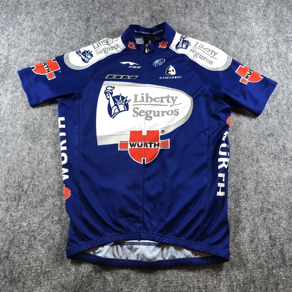 Liberty Seguros Cycling Jersey Mens Large Blue UCI ProTour Bike Race Etxeondo